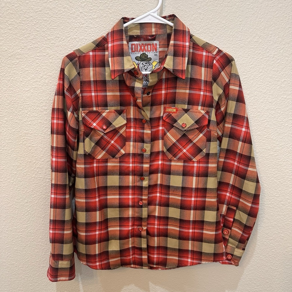 Dixxon Womens Oorah Marine Corps Limited Edition Flannel Sm Red Pearl Snap Plaid